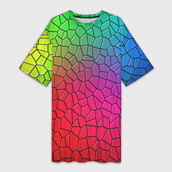 Женская длинная футболка Разноцветное витражное стекло