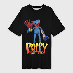 Футболка женская длинная Поппи Плейтайм Хагги Вагги, цвет: 3D-принт