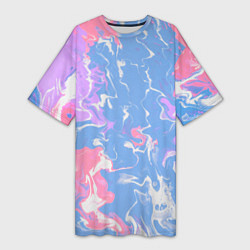 Футболка женская длинная Цветная размытость, цвет: 3D-принт