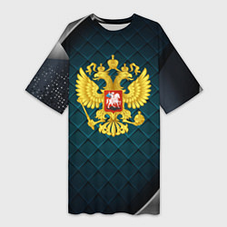 Женская длинная футболка Герб России из золота