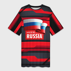 Футболка женская длинная Red & Black - Russia, цвет: 3D-принт
