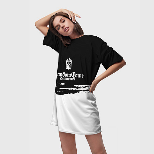 Женская длинная футболка Kingdom Come - Deliverance / 3D-принт – фото 3