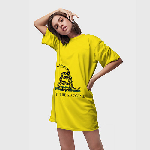 Женская длинная футболка Dont tread on me или Гадзденская змея / 3D-принт – фото 3