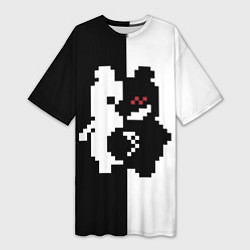 Футболка женская длинная Monokuma pixel, цвет: 3D-принт