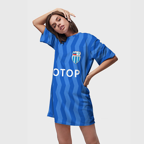 Женская длинная футболка ФК Ротор - Футбол в Волгограде / 3D-принт – фото 3