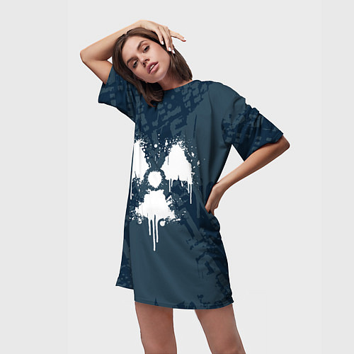 Женская длинная футболка S T A L K E R 2 / 3D-принт – фото 3