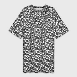 Женская длинная футболка Череп со скулами
