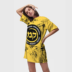 Футболка женская длинная Krav maga national wrestling emblem, цвет: 3D-принт — фото 2