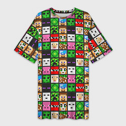 Женская длинная футболка Minecraft - characters
