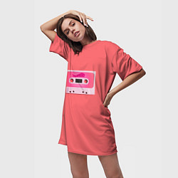 Футболка женская длинная BTS cassette, цвет: 3D-принт — фото 2