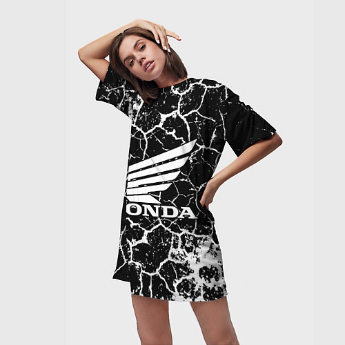 Женская длинная футболка Honda logo арт / 3D-принт – фото 3