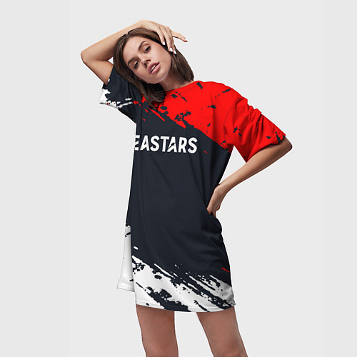 Женская длинная футболка Beastars краска / 3D-принт – фото 3