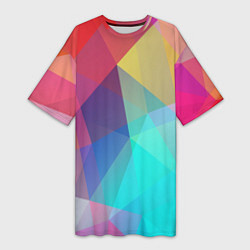 Женская длинная футболка Нежный разноцветный фон