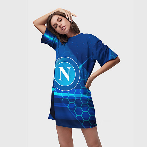 Женская длинная футболка Napoli Абстракция / 3D-принт – фото 3