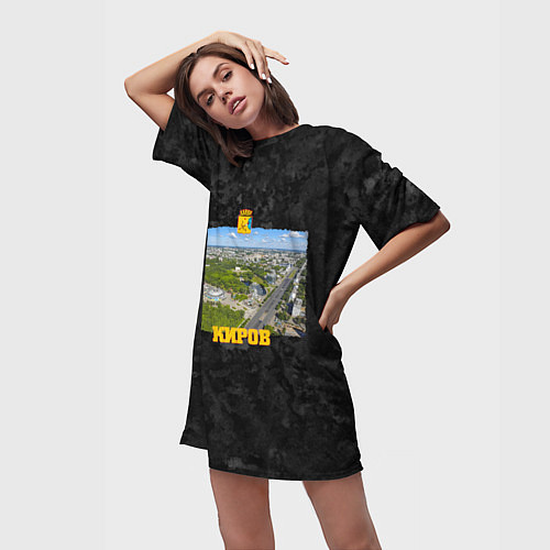 Женская длинная футболка Город Киров - парк / 3D-принт – фото 3