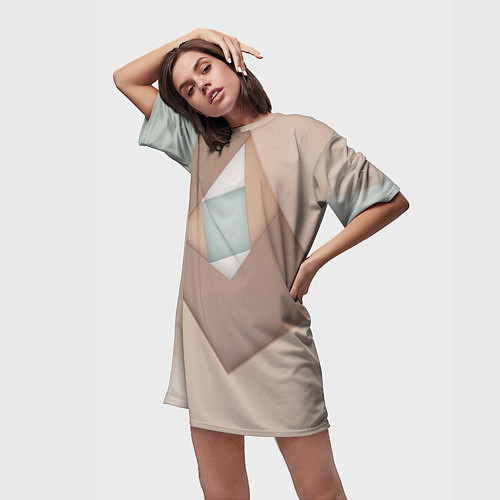 Женская длинная футболка Геометрические дыры в прямоугольниках / 3D-принт – фото 3