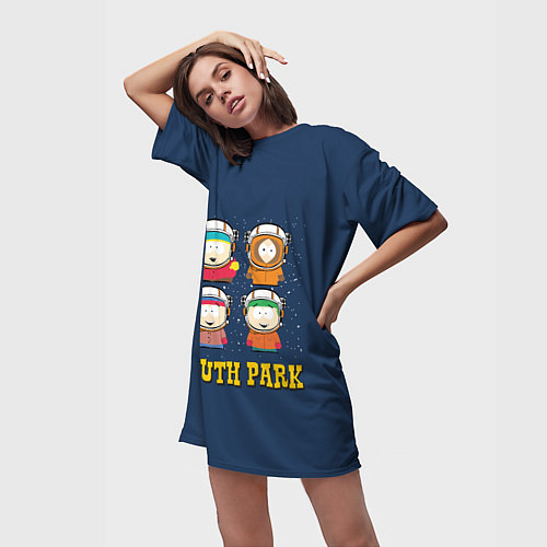 Женская длинная футболка South park космонавты / 3D-принт – фото 3