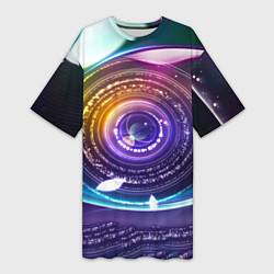 Футболка женская длинная Глаз Вселенной, цвет: 3D-принт