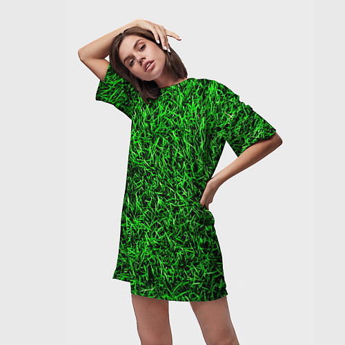 Женская длинная футболка Трава / 3D-принт – фото 3