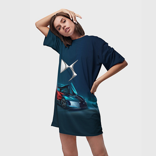 Женская длинная футболка Citroen DS Spirit Concept / 3D-принт – фото 3