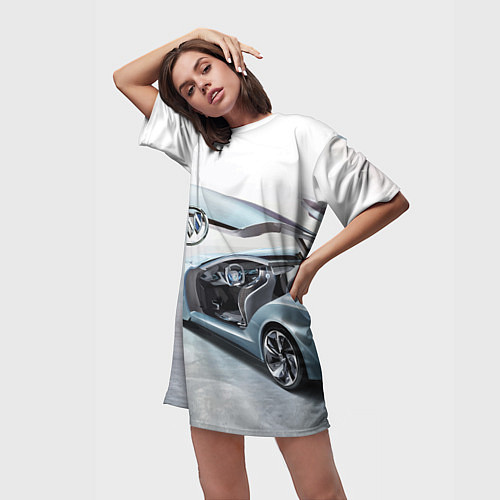 Женская длинная футболка Buick Riviera Concept / 3D-принт – фото 3