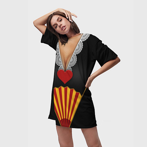 Женская длинная футболка Червонная королева Верх / 3D-принт – фото 3