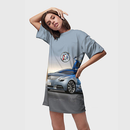 Женская длинная футболка Buick Riviera - Concept - Nature / 3D-принт – фото 3
