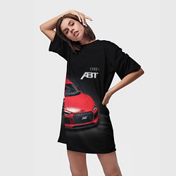 Футболка женская длинная Audi quattro ABT autotuning, цвет: 3D-принт — фото 2