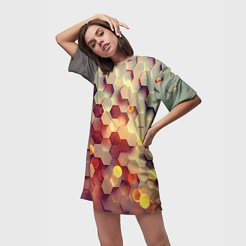 Женская длинная футболка Ультра блики / 3D-принт – фото 3