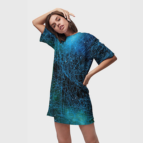 Женская длинная футболка Мета вселенная / 3D-принт – фото 3