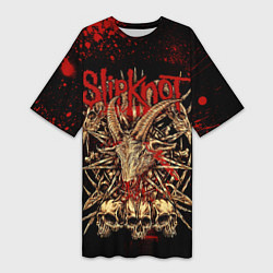 Футболка женская длинная Slipknot red black, цвет: 3D-принт