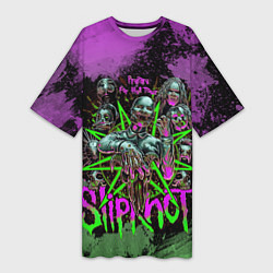 Футболка женская длинная Slipknot satan, цвет: 3D-принт