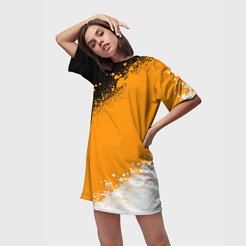 Женская длинная футболка Имперский флаг - триколор / 3D-принт – фото 3