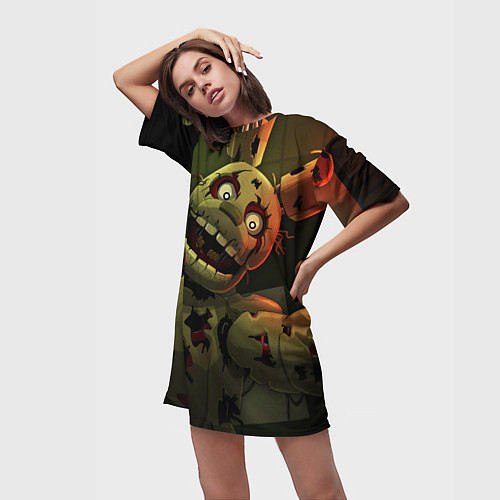 Женская длинная футболка Спрингтpaп / 3D-принт – фото 3