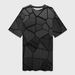 Женская длинная футболка Черные стальные плиты