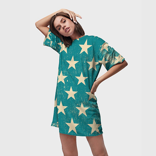 Женская длинная футболка Super stars / 3D-принт – фото 3