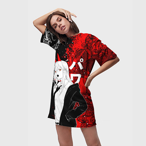 Женская длинная футболка Пауэр и драконы / 3D-принт – фото 3