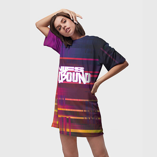 Женская длинная футболка NFS unbound пиксель полосы / 3D-принт – фото 3