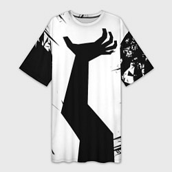 Футболка женская длинная Удушье рука, цвет: 3D-принт