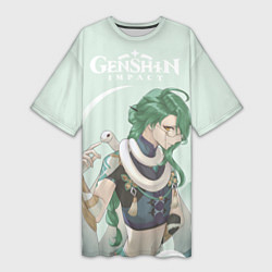Футболка женская длинная Бай Чжу Genshin Impact, цвет: 3D-принт