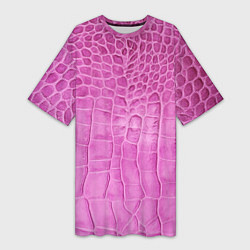 Футболка женская длинная Кожа - текстура - pink, цвет: 3D-принт