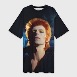 Футболка женская длинная David Bowie - Jean Genie, цвет: 3D-принт