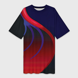 Женская длинная футболка Красные и синие щупальца