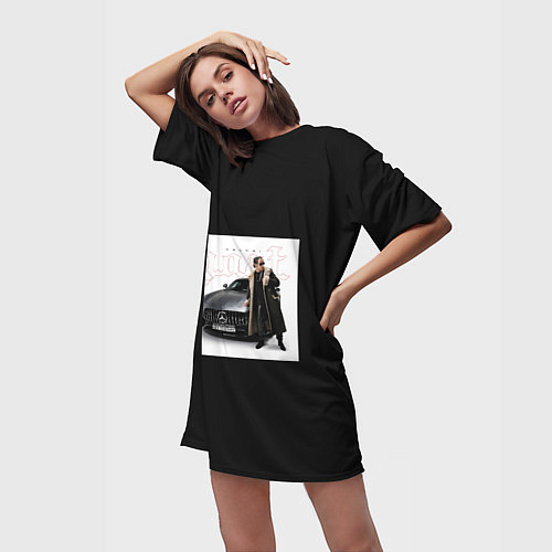 Женская длинная футболка Yanix - g o a t uslugi / 3D-принт – фото 3