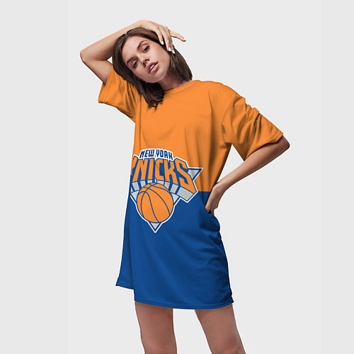 Женская длинная футболка Нью-Йорк Никс НБА / 3D-принт – фото 3