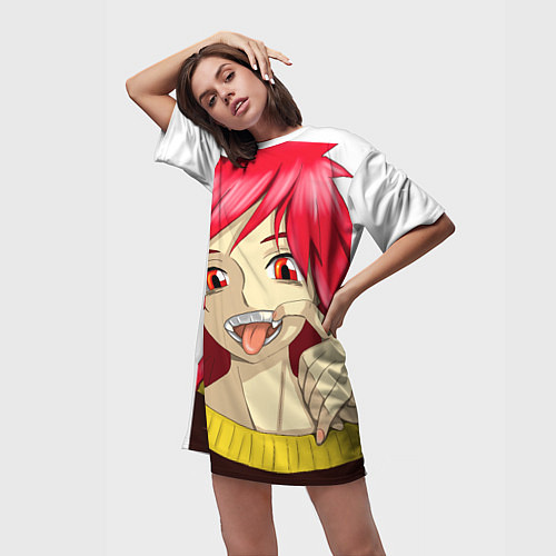 Женская длинная футболка Animegirl / 3D-принт – фото 3