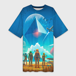 Футболка женская длинная No Mans Sky, цвет: 3D-принт