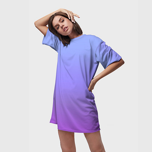Женская длинная футболка Фиолетовый градиент / 3D-принт – фото 3