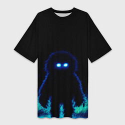 Футболка женская длинная Теневой монстр, цвет: 3D-принт