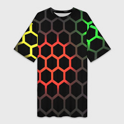 Футболка женская длинная Gradient hexagon genshin, цвет: 3D-принт